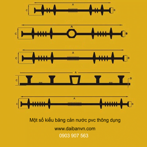 Tấm cách nước PVC Waterstop 1 Băng cản nước PVC Waterstop
