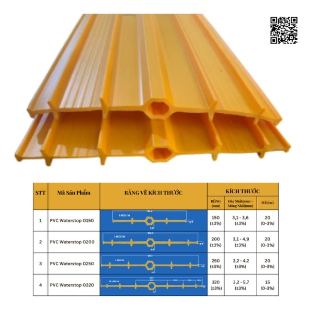BĂNG CẢN NƯỚC PVC O200 1 băng cản nước pvc o200