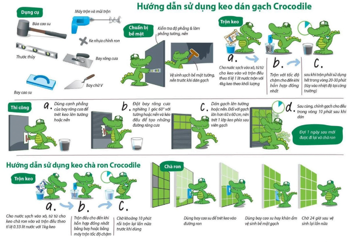 Keo dán gạch Crocodile theo tiêu chuẩn USA 2 huong-dan-su-dung-keo-dan-gach
