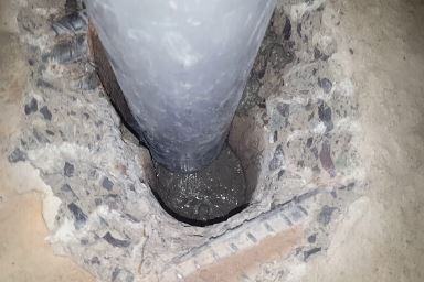 Chống thấm cổ ống bằng Sika grout 1 chống thấm cổ ống